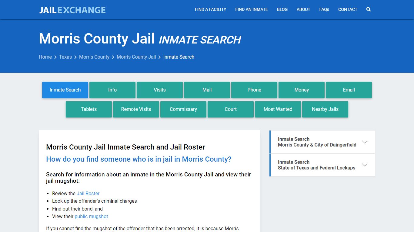 Inmate Search: Roster & Mugshots - Morris County Jail, TX